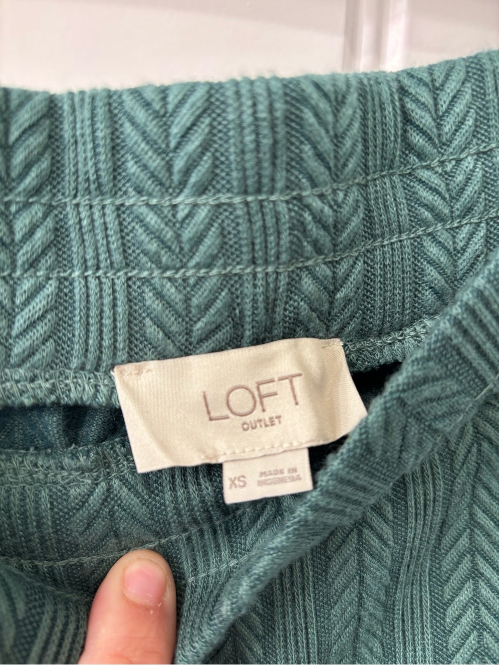 LOFT Teal Wide Leg Pants - Picture 2 of 2